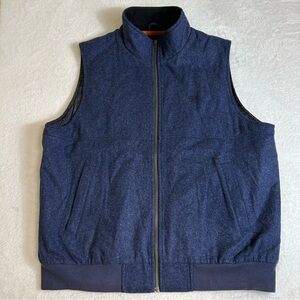 Bob Timberlake Men's Vest Size Large Blue Wool Blend Full Zip